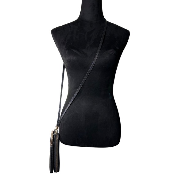 CARRKEN Black Crossbody Cell Phone Purse Wallet Gold Hardware Kiss Lock‎ - Picture 3 of 9